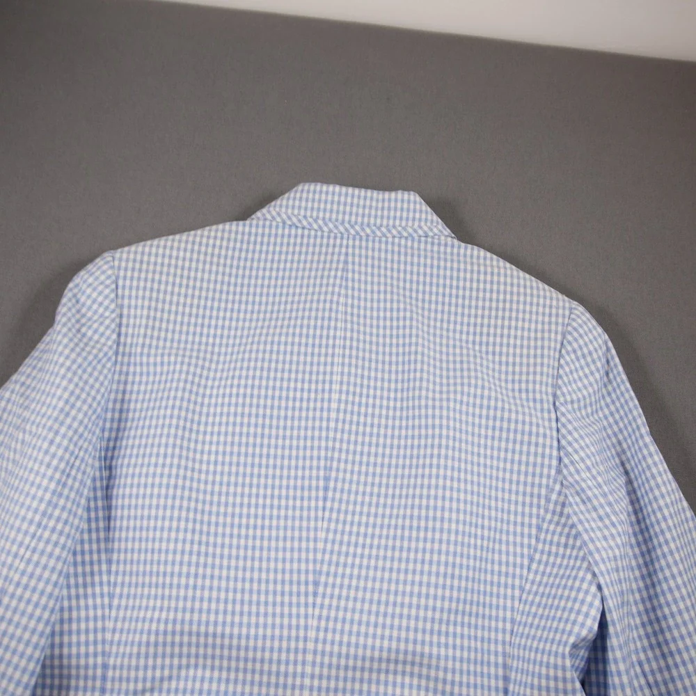 NEW Brooks Brothers Gingham Double Breasted 3/4 Sleeve Women Jacket 12 Office